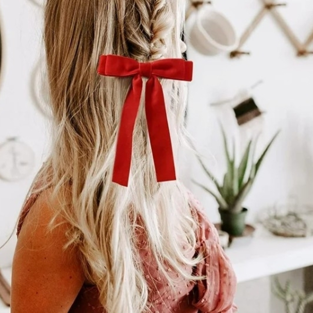 Elegant Red Hair Bow for Kids